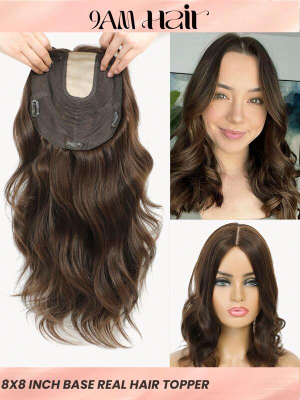 14inch Hair Toppers For Women Real Human Hair Pieces For Women With Thinning Hair Wavy Hair Topper
