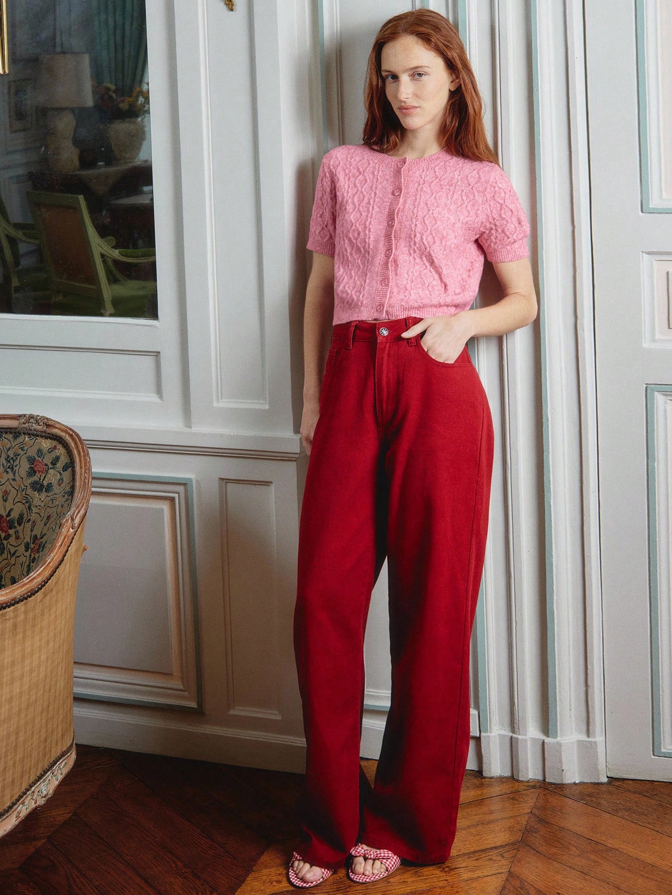 Cute Soft Touch Pink Cable Knit Fitted Crop Top With Pink Buttons Cute Spring Top Women Office Outfits Chic Outfits Spring Summer Pink Top