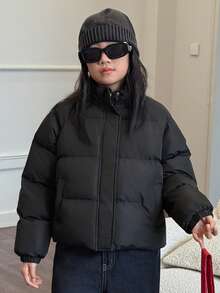 DAZY Tween Girls Street Style Casual Long Sleeve Jacket, Winter - Black - View 7