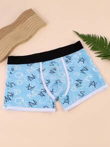 3 piezas de Boxers tipo Brief con estampado de letras para adolescentes - Multicolor - Ver 4