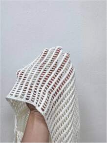 女童米色套头毛衣，可爱休闲时尚3D粉色蝴蝶结针织开衫 - 米色 - 查看 7