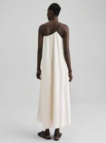 Ontre 2025 年夏季女装连衣裙，适合独立日、圣约翰节、海滩、度假、毕业典礼、办公室、沙滩装、节日、茶会、派对，纯色不对称领口休闲长裙