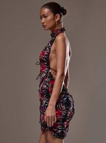 MUSERA Đầm ngắn cổ yếm gợi cảm, đầm quấn, đầm dự tiệc, đầm đi nghỉ hè, đầm đi Ibiza, đầm đi chơi đêm, đầm dự đám cưới, đầm hẹn hò, đầm sinh nhật, đầm thanh lịch, đầm sang trọng. - Nhiều màu - Xem 5