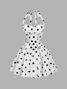 SHEIN MOD Women's Black & White Polka Dot Bandeau Long Dress, Minimalist & Fashionable, Summer,Polka Dot Dress,Wedding Guest Dress Women,Birthday Dresses For Women,Country Concert Outfit,Party Dresses For Women,Brunch Outfits For Women,Classy Outfits For Women,Tea Party Dress