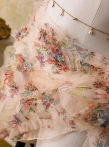 Bellisia Conjunto de maiô feminino Glamour com 3 peças: top triangular, top sem costas com alças finas, saia com babados laterais e laço frontal, biquíni de alta qualidade para festas