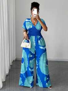 Canotta da donna, casual, scollo a V, vintage, stampa estiva