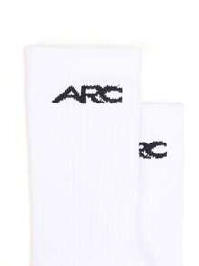 ARC 男士运动袜 高性能中筒袜 训练跑步健身房锻炼冬季 - 白色 - 查看 3