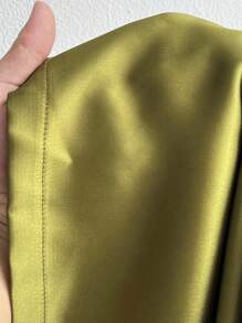 Maweii Plus Size Women High Waist Solid Color Pleated Wide Leg Loose Pants - Green - View 7