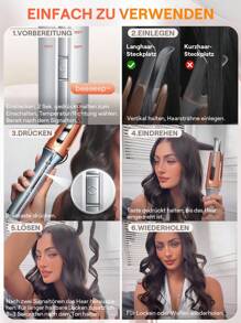 SHEGLAM HAIR It-Curl One-Touch Instant Curler Automatic Curling Iron,Auto Hair Curler,Auto Hair Curler,32mm Automatic Hair Curler With 3 Temperatures,Fast Heating & 2-Way Rotation,Automatic Shut-Off,Anti-Scald & Anti-Tangle Rotating Curling Wand,Touch Instant Curler For Hair Styling32mm Automatic Hair Curler With 3 Temperatures,Fast Heating & 2-Way Rotation,Automatic Shut-Off,Anti-Scald & Anti-Tangle Rotating Curling Wand,Touch Instant Curler For Hair Styling Graduation Birthday Holiday Summer Fall Autumn Y2K Fancy Fashion Women Makeup Cosmetic Party Beach Travel Camping Outdoors School Campus Festivals Decor Gift Present Rose Girl Best Color Charm Vibe Pink Christmas New Year Thanksgiving Day Valentine's Day