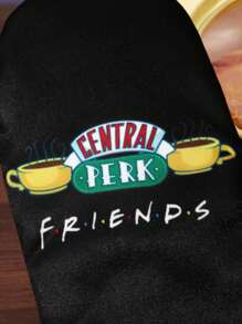 FRIENDS X SHEIN Accesorios de cocina resistentes al calor con estampado de Maldivas y Trilu, a elegir entre guantes o agarradores, aptos para el horno, con aislamiento de almohadilla gruesa