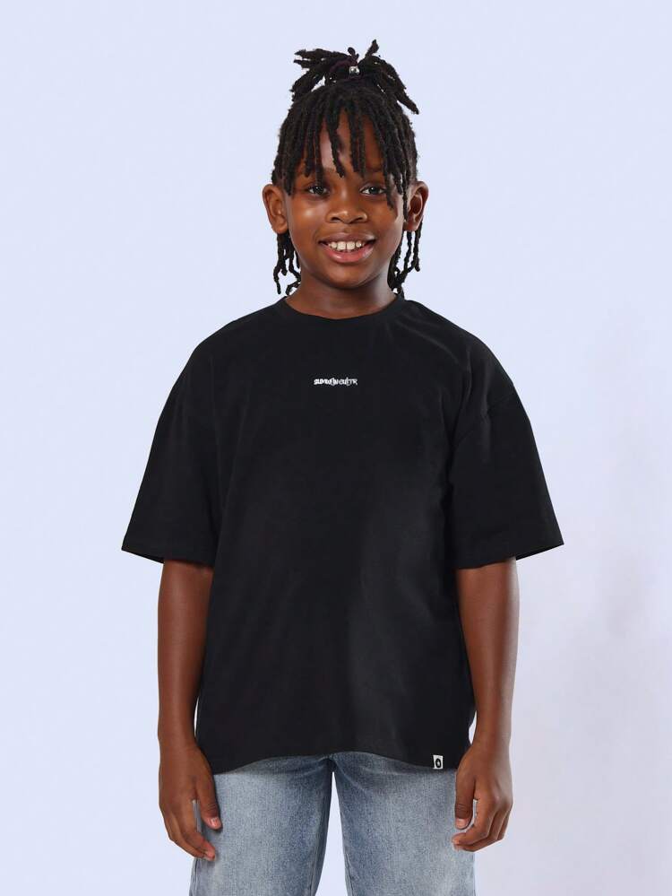 Relaxed Fit Cotton Streetwear T-Shirt With Arabic Script Logo