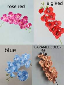 SHEIN 5PCS/3PCS/1PC 70cm Artificial Orchid Flowers, 9 Large Heads Of Real Touch Vivid Phalaenopsis Orchid Flower Stem, Classic Style Artificial Orchid Swags, Decorative Silk Phalaenopsis Flowers, Artificial Flowers Branches For Living Room Home Decoration, Hotel Wedding Floral Arrangement,Beautiful Home Decor For Halloween, Christmas, Chinese New Year,Great Gifts For Girlfriend And Mother On Valentine's Day And Mother's Day
