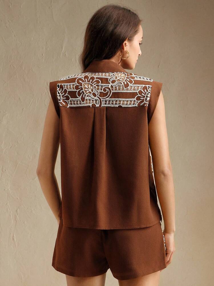 Elegant Low-End Old Money Chic Exquisite Heavy Embroidery Lace Suit, Summer
