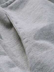 ROMWE MEN Street Life 2pcs Men's Casual Versatile Sweatpants - Light Grey - View 4