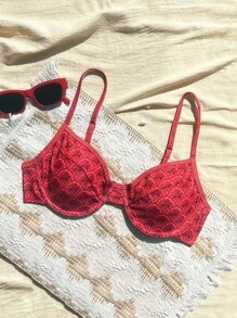 SHEIN Swim Lushore Nuevo top de bikini con tirantes de espagueti y sujetador de acero con estampado floral sexy, apropiado para vacaciones en la playa - Multicolor - Ver 2