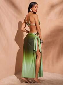 Hauture Sexy Vacation Ombre Side Tie-Up Sarong Pareo Maxi Skirt For Summer - Multicolor - View 5