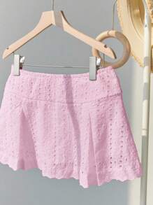 Sunnyshic Shorts primaverili/estivi chic e versatili in tessuto bianco a bassa vita con decorazioni in pizzo traforato e ricamati