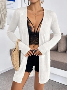 Chiquease Commuting Casual Versatile Summer Beach Linen Knitted Sweater Fall Winter Cloth For Women - White - View 3