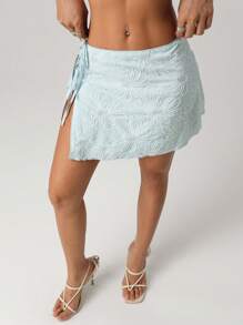 SHEIN ICON Falda de verano sexy con abertura lateral y cordón para mujer, pantalones cortos para el 4 de julio