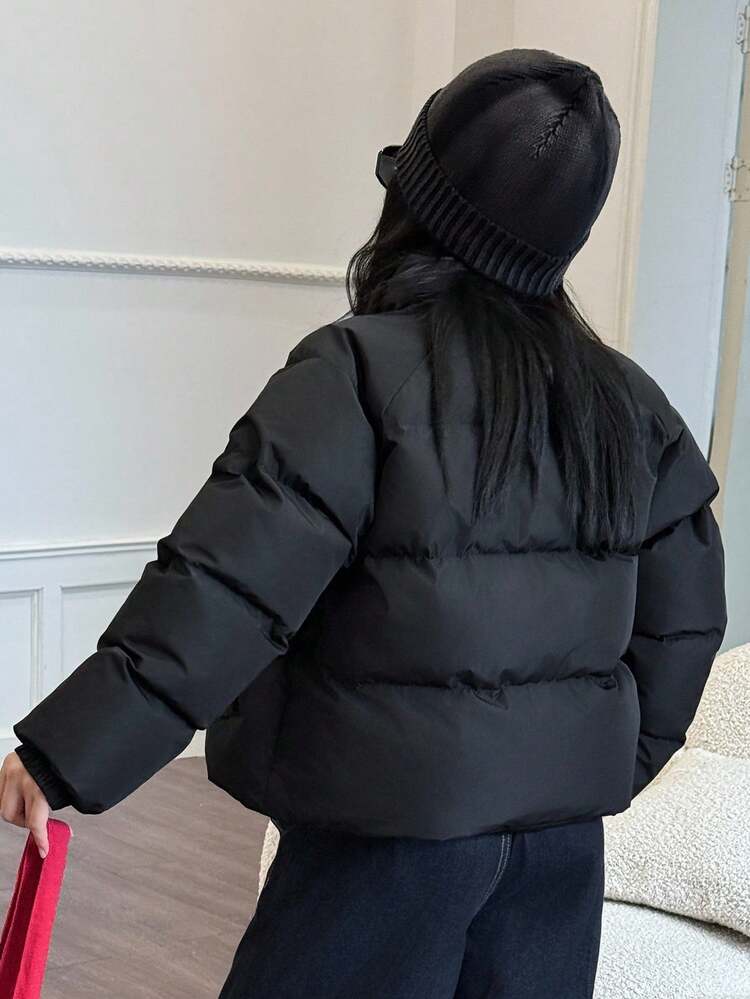 Tween Girls Street Style Casual Long Sleeve Jacket, Winter