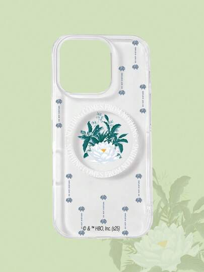 The White Lotus 1pc Lotus Flower Magnetic Phone Case, Compatible With IPhone 11 12 13 14 15 Pro Max