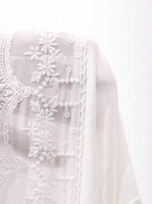 DAZY Ladies' Solid Color Simple Casual Camisole,Ruffle Babydoll Top - White - View 2