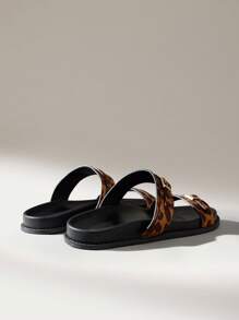 Solecia 女士时尚杏色舒适平底沙滩凉鞋 - 棕色 - 查看 4