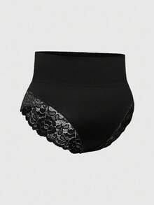 Plus Size Lace Trimmed Shapewear Bottoms - Black - View 3