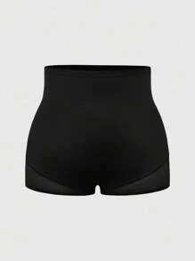 SHAPORA Plus Size Women Solid Color Casual Shorts, Shapewear Bottom - Black - View 1