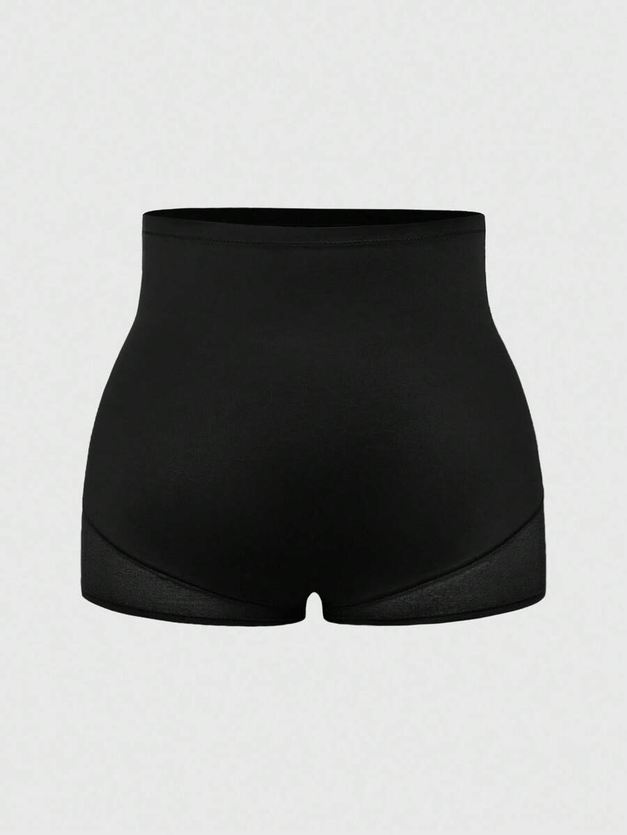 SHAPORA Plus Size Women Solid Color Casual Shorts, Shapewear Bottom - Black - View 1