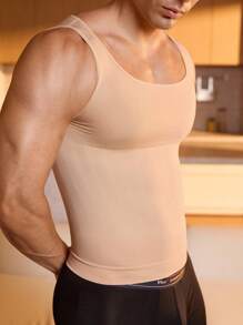 Men's Solid Color Elastic Seamless Tight Compression Tops