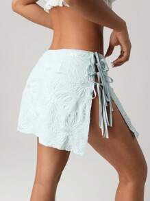 SHEIN ICON Falda de verano sexy con abertura lateral y cordón para mujer, pantalones cortos para el 4 de julio