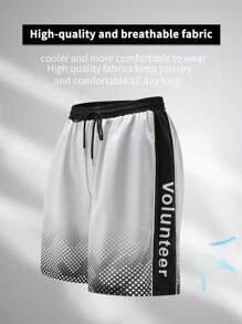 Gym Rark Men's Letter Print Drawstring Waist Loose Fit Sports Shorts Sweat Pants - Multicolor - View 1