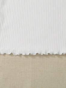 SHEIN Essnce Plus Mock Neck Rib-knit Tee