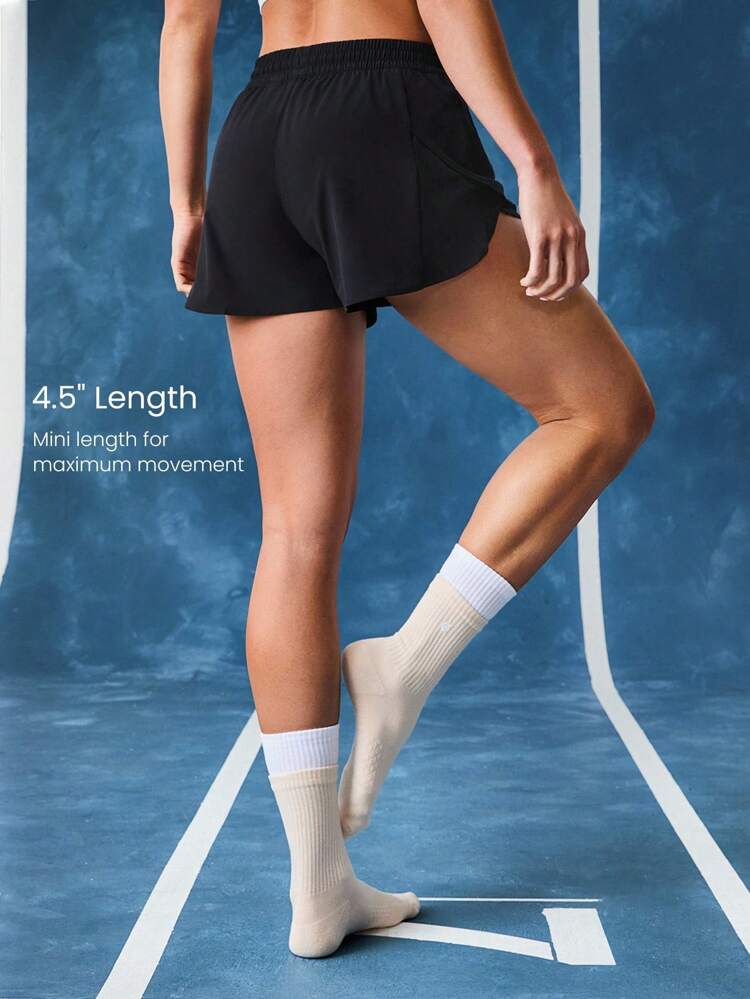 4.5" VitalSwift Lightweight Multi-Layered High-Waist Shorts With Built-In Underwear Adjustable Drawstring Daily Casual  Quick Dry Moisture Wicking Anti-Odor