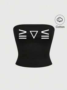 ROMWE Kawaii Damen süßes bedrucktes grafisches Schwarzes T-Shirt