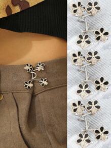 Bộ 3 Đai Thắt Lưng Quần, Bộ Khóa Thắt Lưng Có Thể Điều Chỉnh, Nút Thêm Cho Quần Jean Giúp Quần Jean Ôm Hơn, Nút Điều Chỉnh Cho Quần, Quần Jeans, Váy, Tay Áo - Bạc - Xem 8