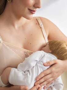 BloomMama Soutien-gorge d'allaitement à armatures transparent et coupe complète, grande taille, couleur abricot, confortable pour le port quotidien - Nude - Voir 4