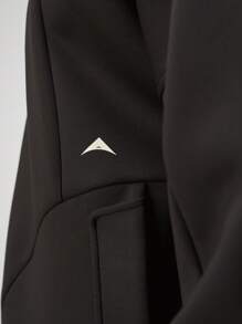 ARC Activewear Oversized Full Zip Hoodie Performance Top Gym Workout Jacket Pullover - Black - View 3