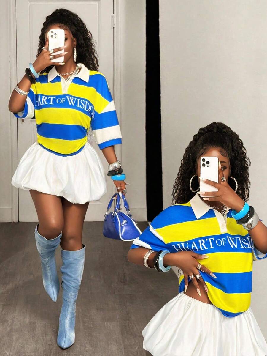 BamGleam Sudadera holgada y casual con hombros caídos y rayas con letras para mujeres, ideal para graduación, regreso a la escuela, graduación, maestras, regreso a la escuela, otoño