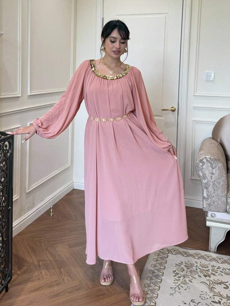 New Fall Loose Casual Elegant Mid-Length Women Dress Long Sleeve Dress