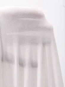 DAZY 女式纯色落肩T恤透明长袖女式上衣，秋季女装