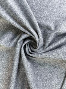 SHEIN Robe mi-longue ample à capuche avec cordon de serrage et manches courtes, style décontracté pour grandes tailles