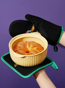FRIENDS X SHEIN Accesorios de cocina resistentes al calor con estampado de Maldivas y Trilu, a elegir entre guantes o agarradores, aptos para el horno, con aislamiento de almohadilla gruesa