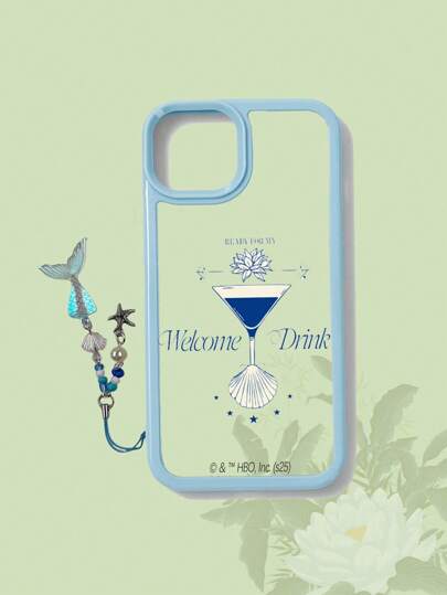 The White Lotus 1pc Transparent Phone Case With Seashell & Floral Border, Compatible With IPhone 11, 12, 13, 14, 15 Pro Max
