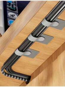 20pcs Nylon Cable Clips - Black And White, Desktop Data Cable And Computer Wire Organizer - Multicolor - View 10