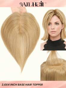 Topper de cabello de 6 pulgadas, cabello liso, toppers de cabello para mujeres de cabello humano real, base de 2.6x4 pulgadas, toppers de cabello real para mujeres con cabello ralo