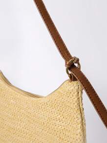 MUSERA 单肩包、流浪包，时尚、优雅、简约、百搭，适合海滩、度假、假日、夏季、海边、日常使用。 - 卡其色 - 查看 5