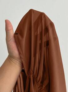 Maweii Plus Size Sexy & Elegant Off The Shoulder Bowknot Formal Dress For Women - Brown - View 7