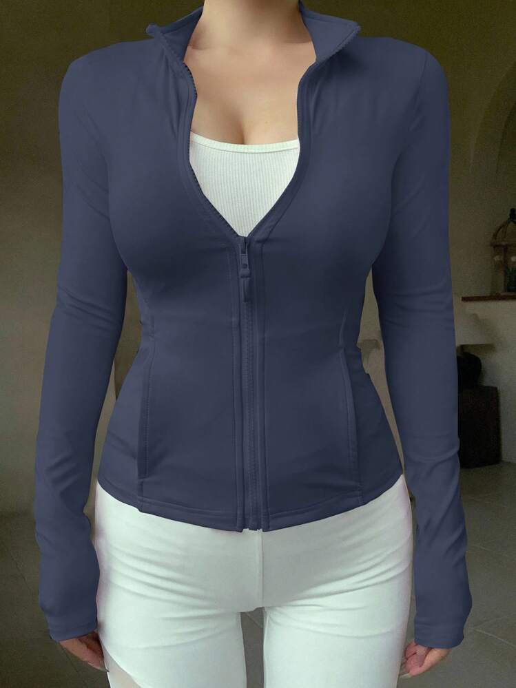 DAZY Women's Casual Zip-Up Sports Jacket, Regular Fit, Spring